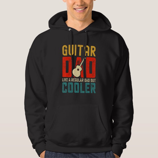 Guitar Dad Like A Regular But Cooler  Retro Papa M Hoodie (Vorderseite)