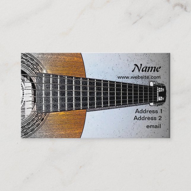 Guitar Digital Ink Business Cards Visitenkarte (Vorderseite)