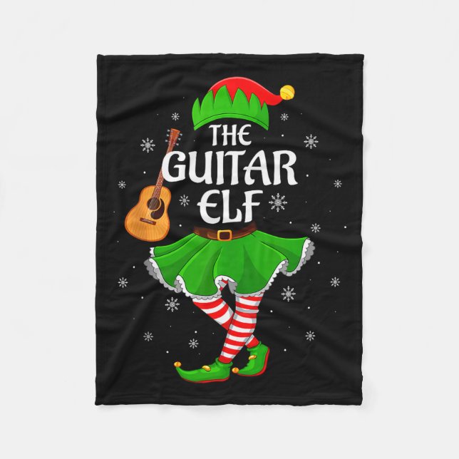 Guitar Elf Christmas Family Girls Women Elf Squad  Fleecedecke (Vorderseite)