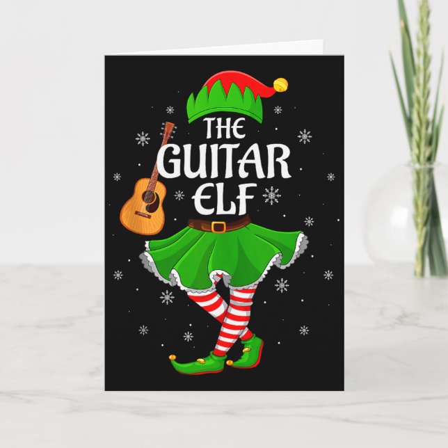 Guitar Elf Christmas Family Girls Women Elf Squad  Karte (Vorderseite)