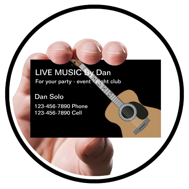 Guitar Entertainer Business Cards Visitenkarte (Von Creator hochgeladen)