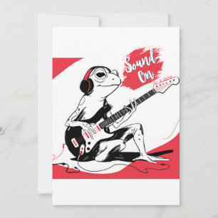 Guitar Frosch – Coole Musik Tier Kunst Feiertagskarte