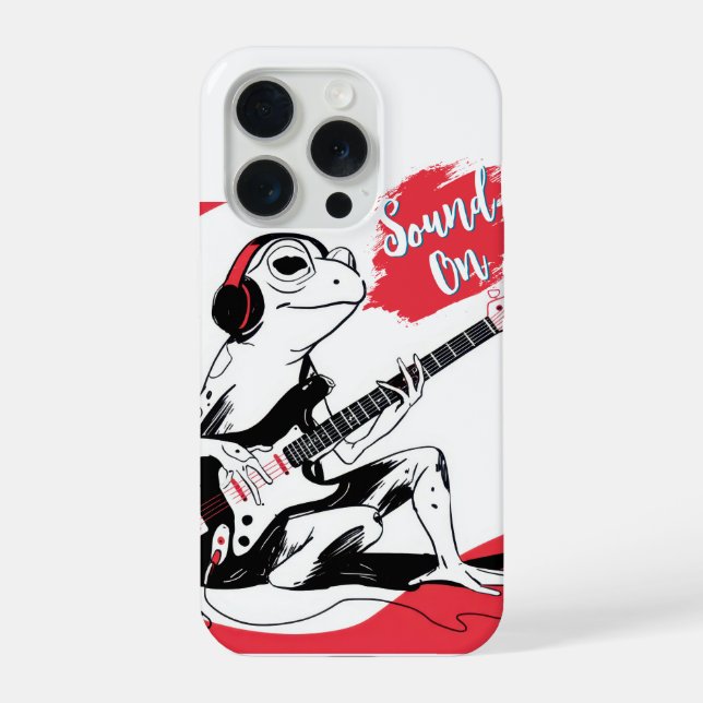 Guitar Frosch – Coole Musik Tier Kunst iPhone Hülle (Rückseite)
