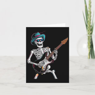 Guitar Ghost Vintage Rocker Skelett T-Shirt Karte