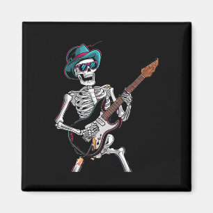 Guitar Ghost Vintage Rocker Skelett T-Shirt Magnet