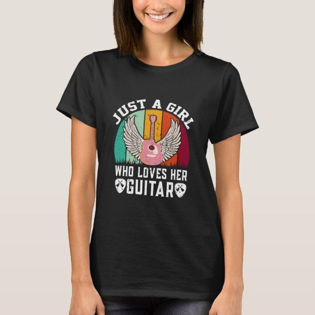 Guitar Girl Guitarist Gitarrist Player Lover T - S T-Shirt (Vorderseite)