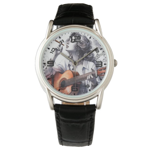 Guitar Girl Watch Armbanduhr (Vorderseite)