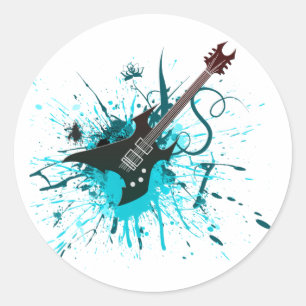 Guitar Graffiti - Alternative zur Emo Rock Music B Runder Aufkleber
