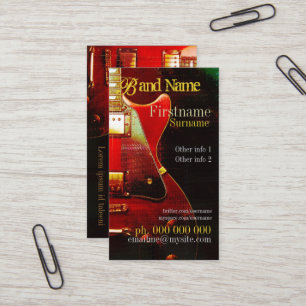 GUITAR "GrungeRed" Vertikale Visitenkarte