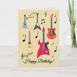 Guitar Happy Birthday Card Feiertagskarte