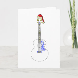 Guitar Happy Weihnachten Minimalistisch Zeichnend Karte