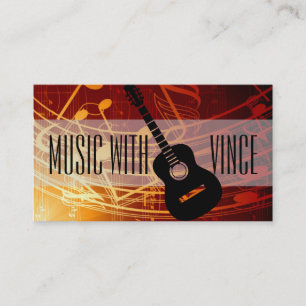 Guitar Instructor Music Studio Business Card Visitenkarte