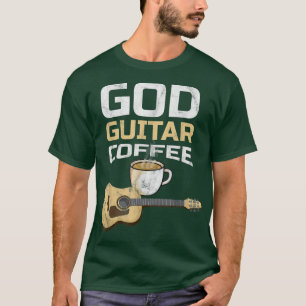 Guitar-Kaffee und Jesus-Guitarist-Kaffee lange Zei T-Shirt
