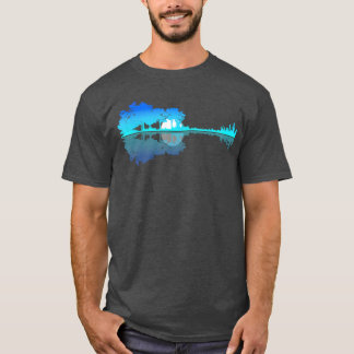 Guitar Lake Shadow Liebe Gitarre Musiker lustiger T-Shirt