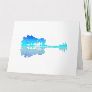 Guitar Lake Shadow Liebe Gitarrist Musiker Karte