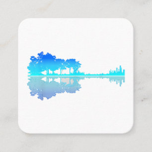 Guitar Lake Shadow Liebe Gitarrist Musiker Quadratische Visitenkarte