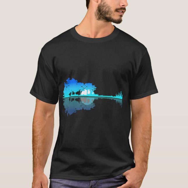 Guitar Lake Shadow Liebe Guitar Musician T - Shirt (Vorderseite)