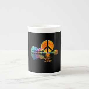 Guitar Lake Shadow Peace Liebe Guitar Hippie Prozellantasse