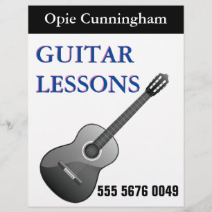 GUITAR Lehrer Lektionen Business Advertising Flyer