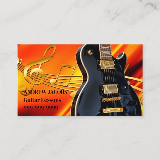 Guitar Lesson Business Card Visitenkarte (Vorderseite)