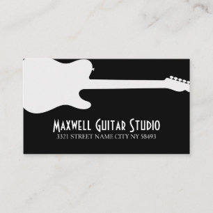 Guitar Lessons Instructor Music Studio Business Visitenkarte