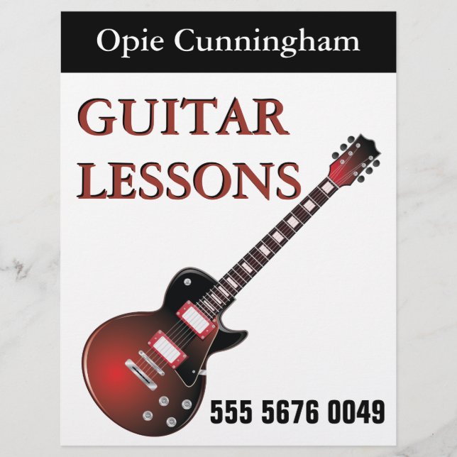 GUITAR Lessons Lehrer Business Advertising Flyer (Vorne)