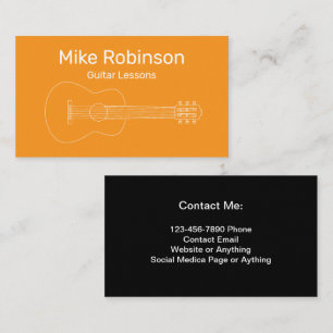 Guitar Lessons Music Instructor Business Cards Visitenkarte
