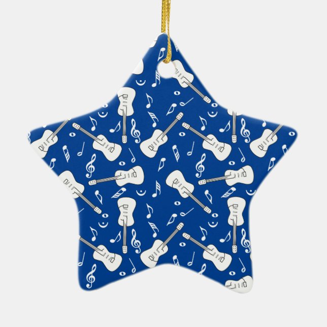 Guitar Lines Musiknotens Keramik Keramik Ornament (Hinten)