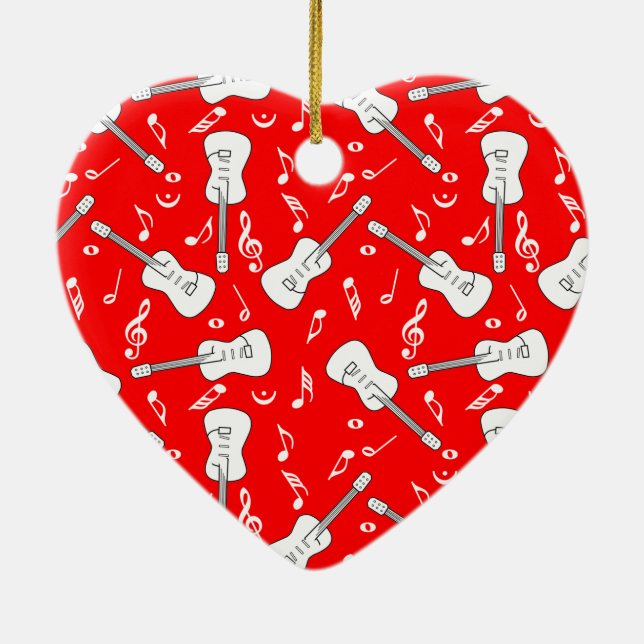 Guitar Lines Musiknotens Keramik Keramik Ornament (Hinten)