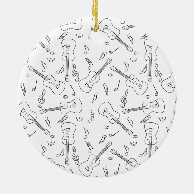Guitar Lines Musiknotens Keramik Ornament (Hinten)