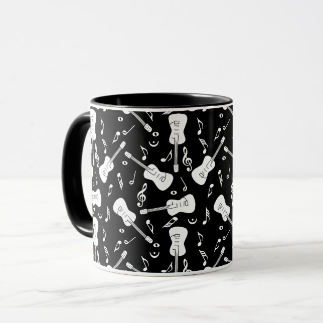 Guitar Lines Musiknotens Tasse (Vorderseite Links)