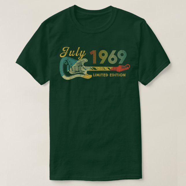 Guitar Lover 53 Year Old Gifts July 1969 Limited E T-Shirt (Design vorne)