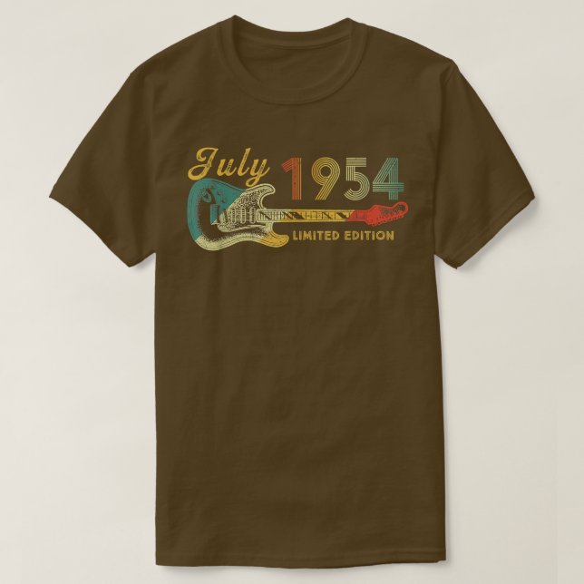 Guitar Lover 68 Jahre Alte Geschenke Juli 1954 Lim T-Shirt (Design vorne)