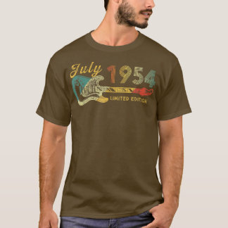 Guitar Lover 68 Jahre Alte Geschenke Juli 1954 Lim T-Shirt
