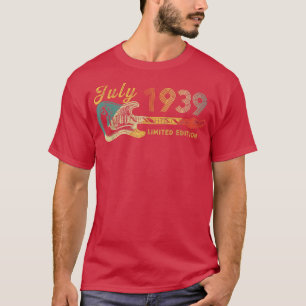 Guitar Lover 83 Jahre Alte Geschenke Juli 1939 Lim T-Shirt