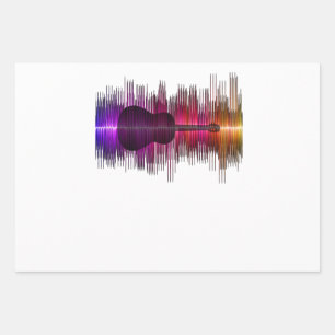 Guitar Lover   Akustische Gitarre-Heartbeat-Gesche Geschenkpapier Set