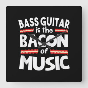 Guitar Lover Bass Gitarre ist wieder in der Musi Quadratische Wanduhr