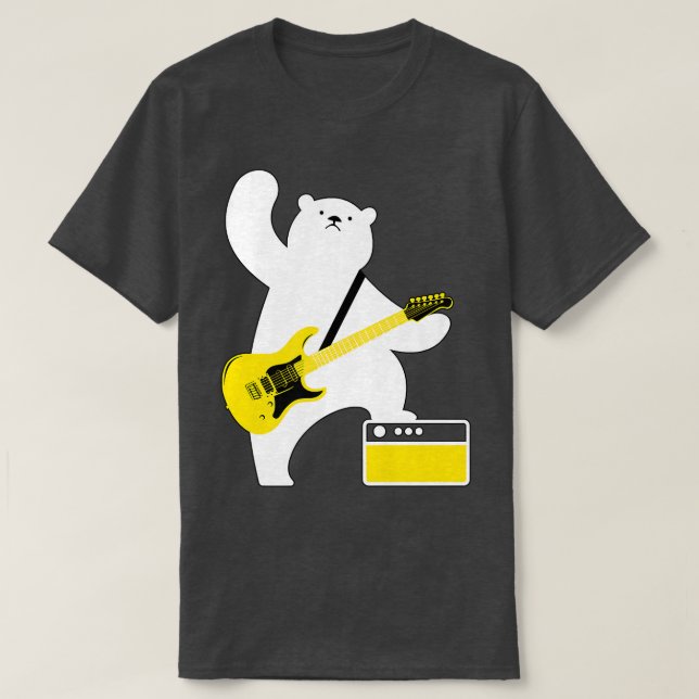 Guitar Lover Bear Playing Bass Guitar Guitarists M T-Shirt (Design vorne)