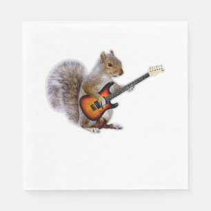 Guitar Lover Eichhörnchen Gitarre spielen Serviette