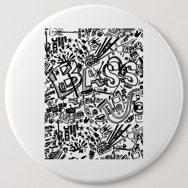 Guitar Lover | Gitarrenmuster - Geschenk Button (Vorderseite)