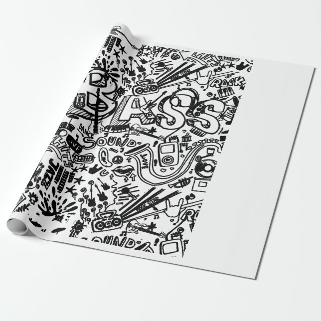 Guitar Lover | Gitarrenmuster - Geschenk Geschenkpapier (Ungerollt)