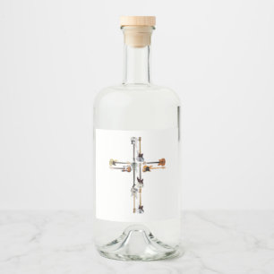 Guitar Lover Guitar Cross Gift Alkoholflaschenetikett