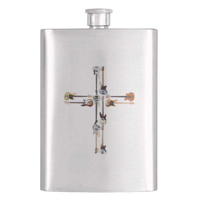 Guitar Lover | Guitar Cross Gift Flachmann (Vorderseite)