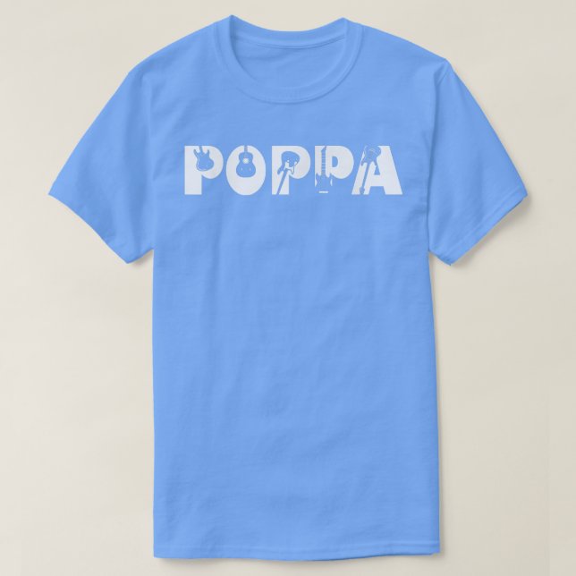 Guitar Lover Guitarist Poppa Funny Music Fathers D T-Shirt (Design vorne)