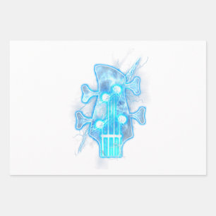 Guitar Lover Head Of A Bass Guitar Player Geschenkpapier Set