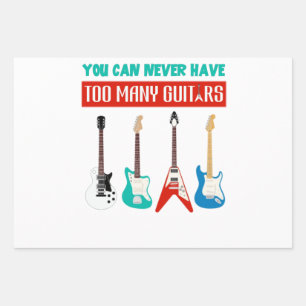 Guitar Lover   Man kann nie viele Gitarren haben Geschenkpapier Set