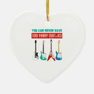 Guitar Lover Man kann nie viele Gitarren haben Keramik Ornament