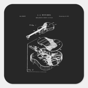 Guitar Lover   Martin Guitar Patent Quadratischer Aufkleber