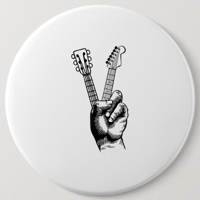 Guitar Lover | Say Hi Guitar Gift Button (Vorderseite)