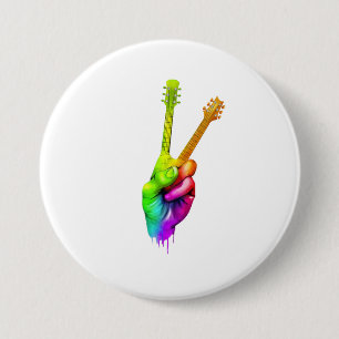 Guitar Lover Say Hi Guitar Hands Geschenk Button